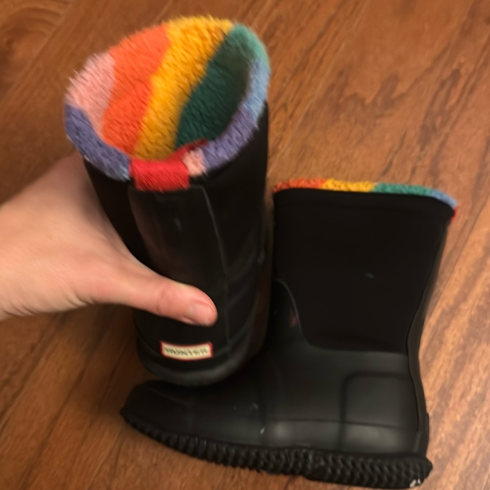Hunter fleece lined winter rain weather boots size 9.5 toddler